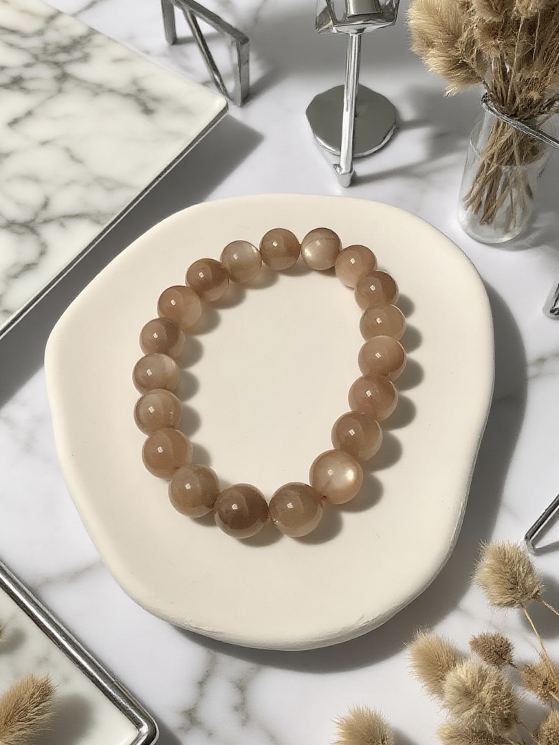 Gentle Glow Peach Moonstone Bracelet