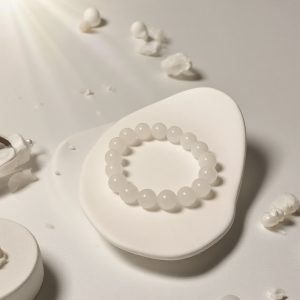 Pure White Jade Heart Bracelet